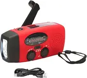 Weather Radio Portable | Alarm Radio - Solar Flashlight Radio for Survival, Portable Hand Crank & Type-C Charging Radio for Survival