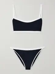 [Hunza G] Hunza G - Tyler Seersucker Bikini - Black - Beachwear One Size Beachwear One Size Black
