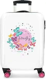 [MOVOM] Happy Time Multicoloured Cabin Suitcase 37 x 55 x 20 cm Rigid ABS Combination Lock 32 Litre 2.5 kg 4 Double Wheels Hand Luggage, Multicoloured, 32L, Children's Fashion