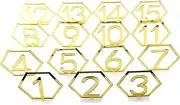 COLLBATH 1 Set Acrylic Hexagonal Hollow Table Numbers for Wedding Banquet Decor Reusable Geometric Design Elegant Centerpiece Display for Event Catering