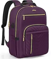WELIDAY Laptop Backpack for Women, Work Travel Computer Backpack with USB Port, Waterproof Backpack Fit 15.6 Inch Laptop