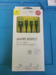 Baseus 3in1 USB Data Sync Fast Charging Cable 120 CM For Cellphone Universal