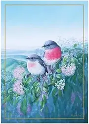 Maxwell & Williams Birds of Australia KC 10yr Anniversary Tea Towel 50x70cm Rose Robin