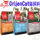 【Orijen Cat】貓飼料 1kg 1.8kg 5.4kg 挑嘴貓 鮮雞 六種魚 室內貓 6種魚 歐睿健－寵物執行長