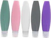 FRCOLOR 5pcs Silicone Travel Bottles Leakproof Refillable Toiletries Containers for Travel Essentials Compact and Lightweight Design for Airplane Use