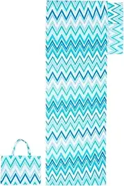 Generic Beach Lounge Chair Cover, Striped Towel with Side Pockets, Blue