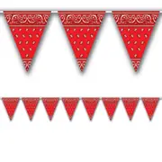 Red Bandana Plastic Flag Banner