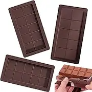 Xinghonyac 3 Pcs Deep Chocolate Bar Mold, 10 Grids Chocolate Moulds, Silicone Chocolate Bar Moulds, Non-Stick Chocolate Candy Bar Mold, Kitchen Baking Mould for DIY Chocolate, Candies, Cakes, Jelly