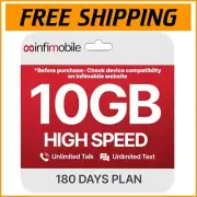 Infimobile 6-Month SIM Plan: Unlimited Talk & 10GB High-Speed Data Monthly
