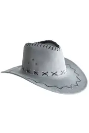 Faux Grey Suede Adults Cowboy Costume Hat