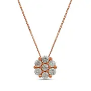 0.33 CT. T.W. Composite Natural Diamond Flower Pendant in 10K Rose Gold