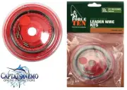 NYLON COATED WIRE TRACE LEADER KIT 25KG 10 METER 10 CRIMPS FORCE TEN TACKLE 8314