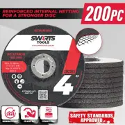 200 x 4" 100MM GRINDING DISC WHEEL 6MM ANGLE GRINDER CUT OFF METAL STEEL FLAP