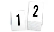 Plastic Catering Markers 1-100 Tent Style, White w/ black number, Free shipping
