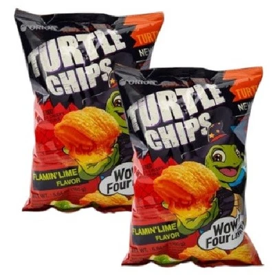 Orion Turtle Chips Flamin' Lime Flavor Tasty Crispy Corn Snacks 5.65 Oz SEP 2026