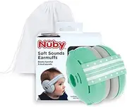 Nuby Soft Sounds Earmuffs - Adjustable Baby Earmuffs - Noise Protection for Infants and Toddlers - Baby Essentials for Travel - Green