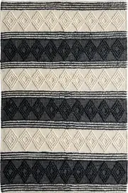 Vega Black/Cream Two-Tone Diamond Wool Rug