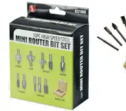 10-Piece Assorted Shapes Mini Router Bits Set, Made from Heat-Treated Carbon Ste