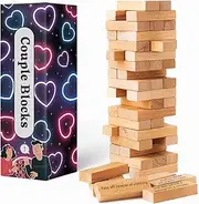 2024 Fun Valentine's Day Gift - 54 Fun Stacking Blocks for Couples, Romantic Couples' Game: Talking, Flirting, Challenge for Date Night Anniversary (2025-block)