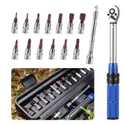 15Pcs Bicycle Torque Wrench Set 1/4" 2-24Nm Socket Spanner Motorcycle Repair Kit