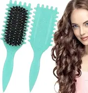 Curly Hair Brushes, Curl Defining Brush, Boar Bristle Hair Brush for Wet & Dry Hair, Reduces Breakage Pulling and Curl Separation, Curl Define Styling Brush for Detangles All Hair Types Women