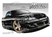 HSV VU MALOO UTE PHANTOM BLACK A3 FRAMED PRINT (V062)