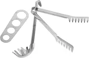 1 Set Italian Spaghetti Sandwich Fettuccine Pasta Stainless Steel Spagetti Measure Tool Stainless Steel Noodle Spoon Spaghetti Serving Fork Stainless Pasta Spoon Pasta Tong Silver Cabilock
