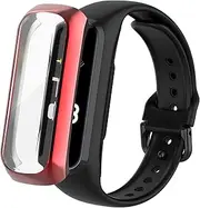 ECSEM Case intended for Samsung Galaxy Fit2 SM-R220 Full Cover with Screen Protective Case PC Material Scratch-Resistant Rechargeable (Red)