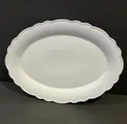 BIA Cordon Bleu Large White Scalloped Oval Platter 15.5 x 11 New