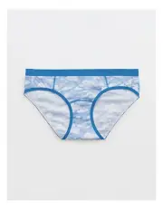 [Aerie] Cotton Flat Elastic Bikini Underwear in Eyelet Blue