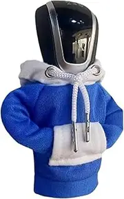 4Pcs Car Shift Knob Cover - Manual Automatic Universal - Shift Hoodie with Multiple Colors for Car Interior Decoration(Blue White)
