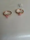 Oregon Peach Opal Rings,set of 2 Size7, Rose Gold Over 925sterling, 1.70cts