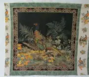 VINTAGE FALL COLORS PHEASANT PILLOW 2 PANELS FABRIC CRAFTS SEWING
