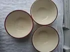 Bobby Flay Ceramic 6ins Bowls 3 pc Set Red Rimmed Small Chip on 1