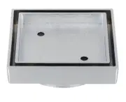Thin Square Tile Insert Floor Grate - Waste Outlet: 79mm for 80mm Pipe