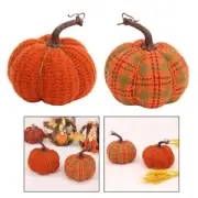 Cozy Knitted Fabric Pumpkin Decoration Autumn themed Desk Ornament Props
