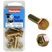 Champion High Tensile Bolts and Nuts BC17, 5/16"UNC x 1"