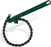 Glarks 9In Heavy Duty Ratcheting Chain Wrench Adjustable Oil Filter Chain Wrench Pliers Remover Tool With Toothed Chain for Adjustable Removal