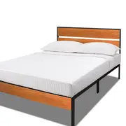 Royal Sleep King Bed Frame Solid Wood & Iron Metal