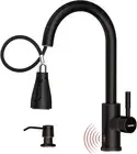 Touchless Bronze Kitchen Sink Faucet with Pull down Sprayer and Soap Dispenser,