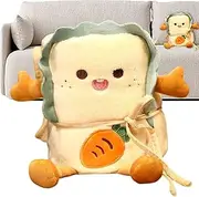 JIEBWCHA Kids Throw Blanket - 2-in-1 Throw Blanket Plush Toast Pillow Blanket | Compact Soft Travel Blanket Cartoon Stuffed Pillow for Sofa & Travel