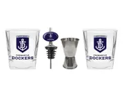 AFL 2 Spirit Glass Jigger and Pourer Set - Fremantle Dockers - Gift Pack