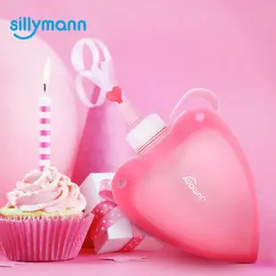 【韓國sillymann】100%兒童便攜捲式鉑金矽膠心型水瓶250ml-粉色(鉑金矽膠可進沸水、蒸氣紫外線消毒鍋消毒)