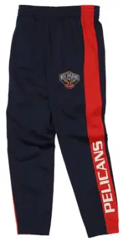 OuterStuff NBA Youth Boys Side Stripe Slim Fit Performance Pant, New Orleans Pel