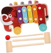 Kisangel 1Set Wooden Knocking Game for Color Cognition Educational Interactive Whacking Game for Parent Fun Present for Cute Animal Design