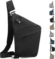 [JHhomezeit] Anti Theft Crossbody Travel Bag - Multi-pocket Shoulder Bag with Adjustable Strap,Slim Sling Bag for Women Men