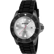 Invicta Men's Watch Pro Diver Silver Tone Dial Gunmetal Case Black Strap 90307
