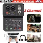 2Channel Audio Mixer Mini Sound Mixing Console USB DJ Music Live Record Board AU