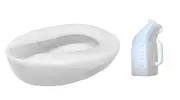COMBO Bed Pan + MALE Urinal Bottle w/ Lid