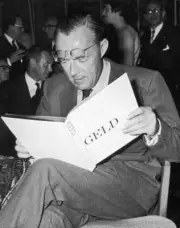 Prince Bernhard Netherlands reading a book called 'Geld' presen- 1964 Old Photo
